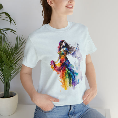 Rainbow Belly Dancer's Pose - Short Sleeve Tee